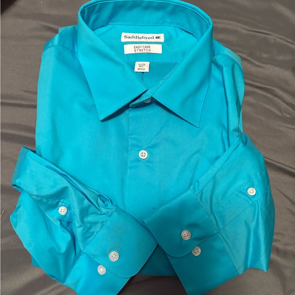 Saddlebred Blue Dress Shirt Classic Design NWOT in box